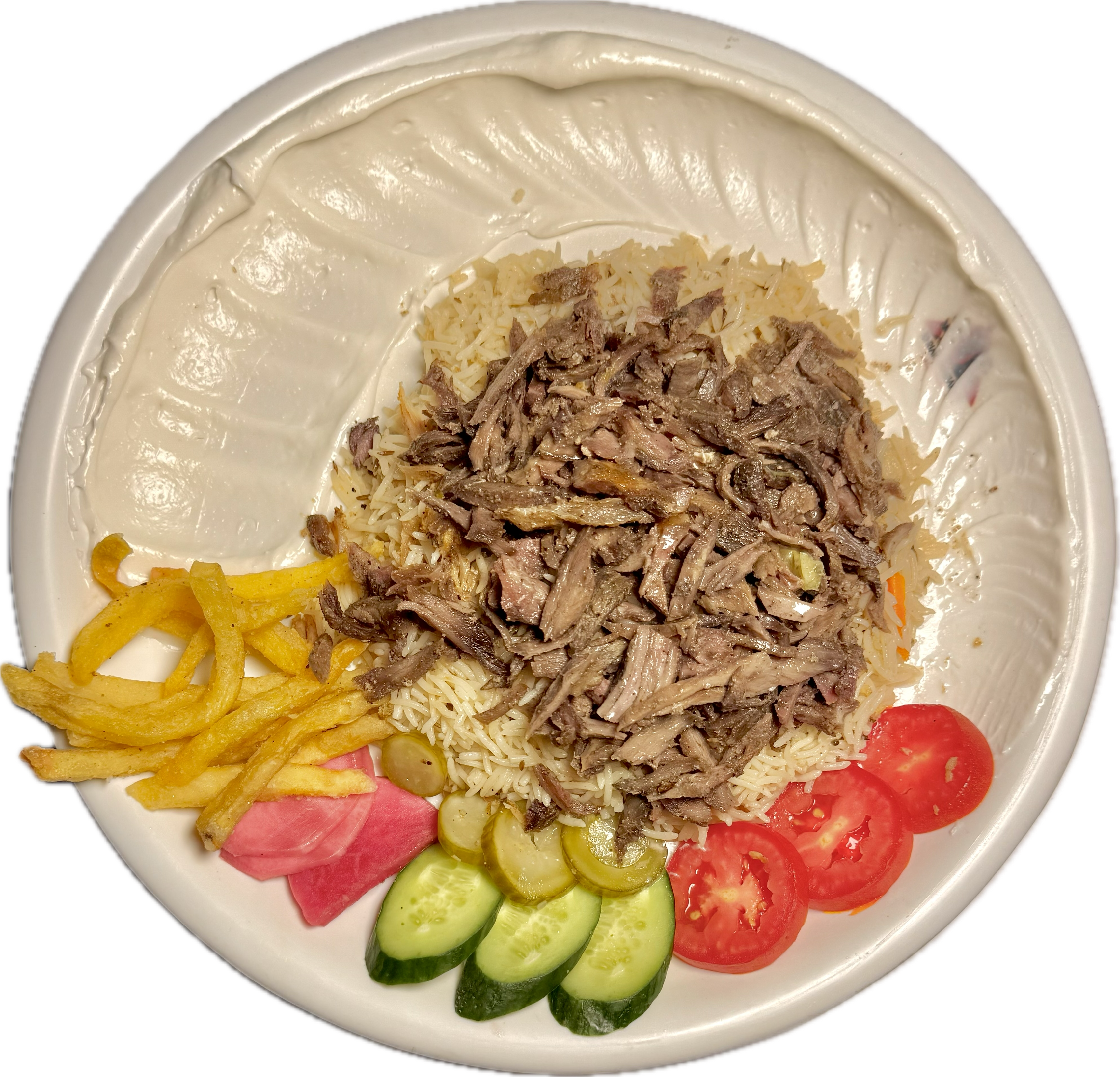 Shawarma chicken and beef with rice