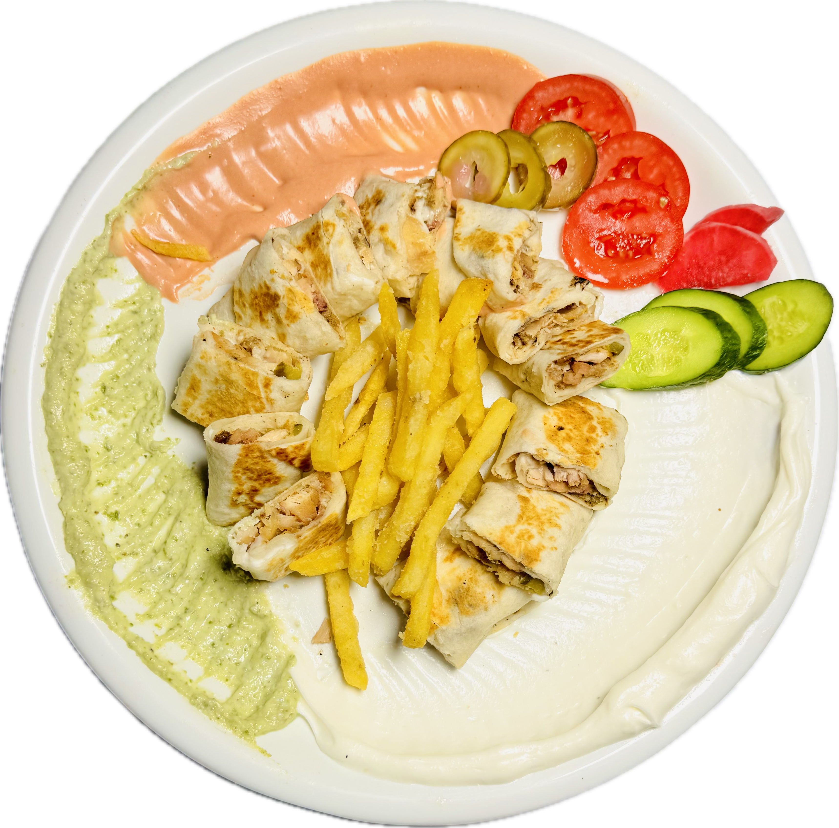 Arabic chicken shawarma platter  (Serves 1)