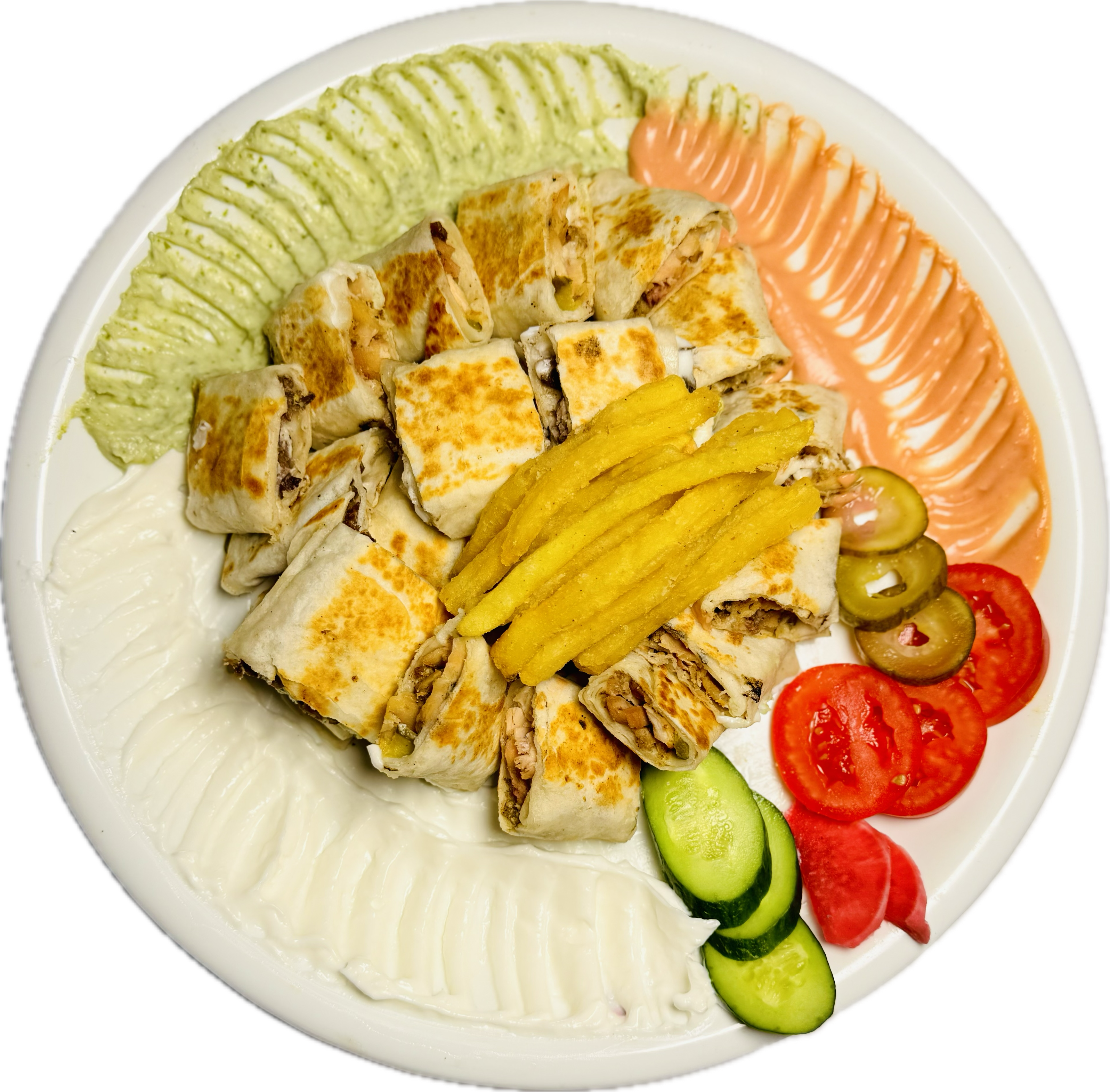Arabic chicken shawarma platter  (Serves 2)